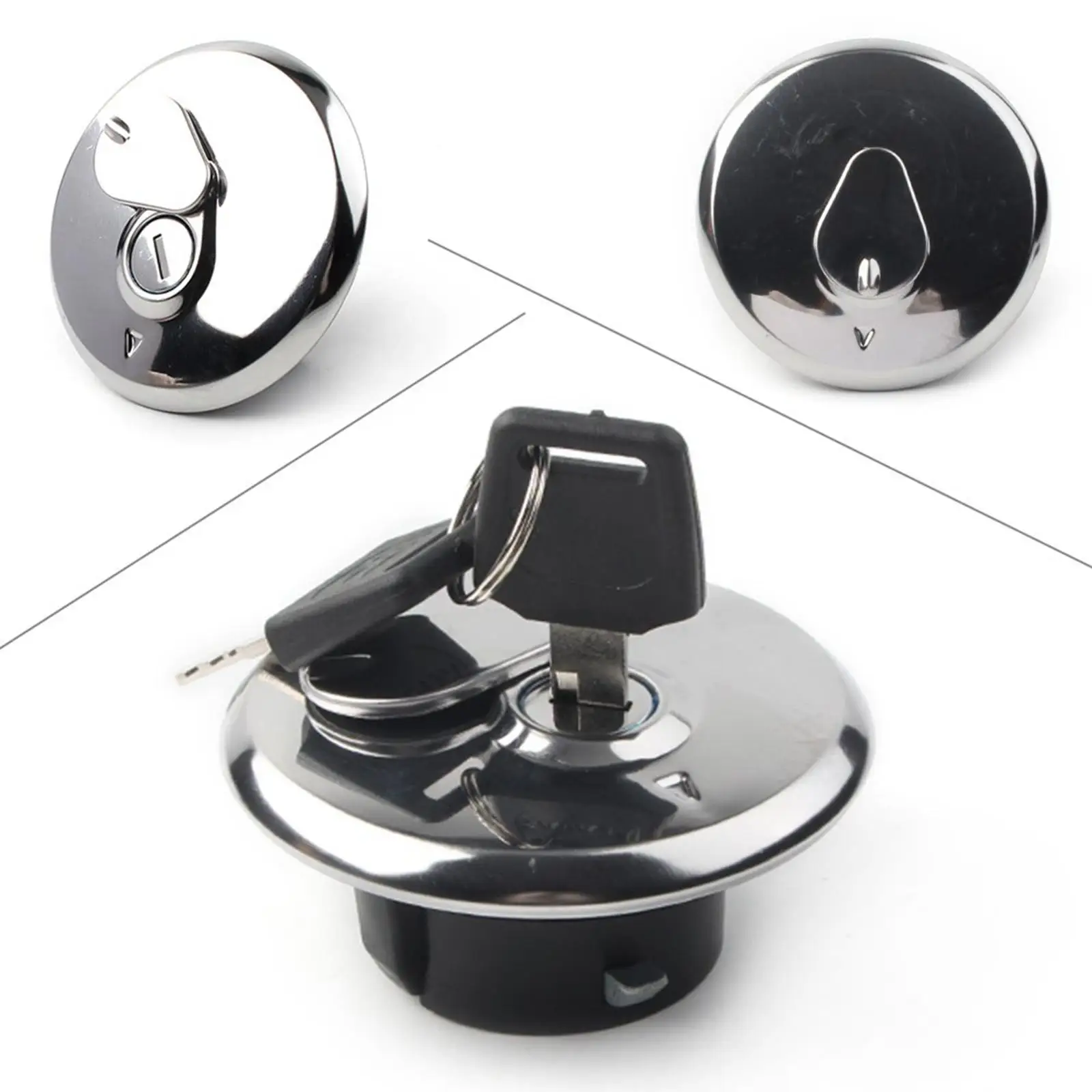 CNC Aluminum Motorbike Fuel Gas Tank Cap Cover, with Lock Keys Direct Replaces for Suzuki Gn125