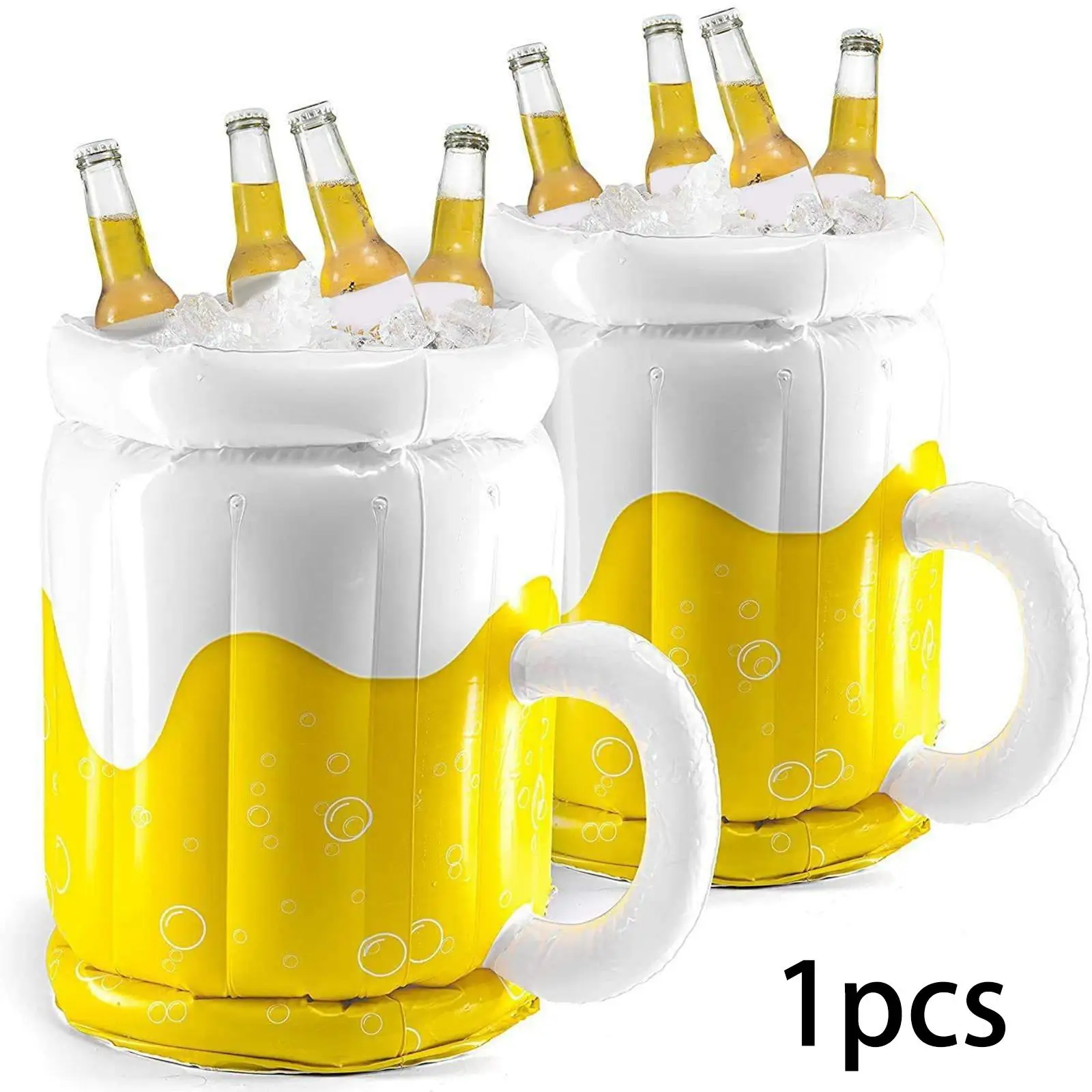 Inflatable Beer Mug Cooler Buffet Cooler Portable Drink Cooler Ice Bucket for Pool Party Decorations BBQ Picnic Camping Outdoor