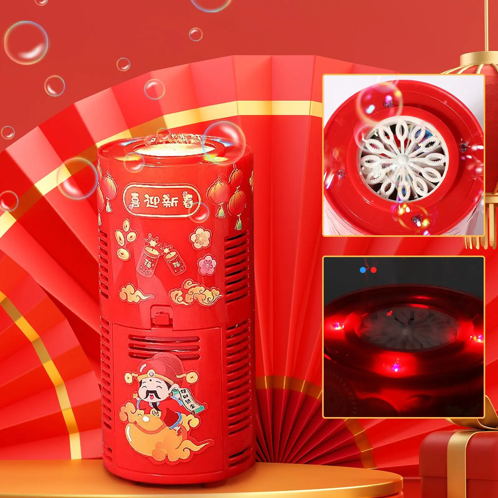 Automatic Bubbles Maker with Sounds Big Bubble Portable Battery Powered for New Year