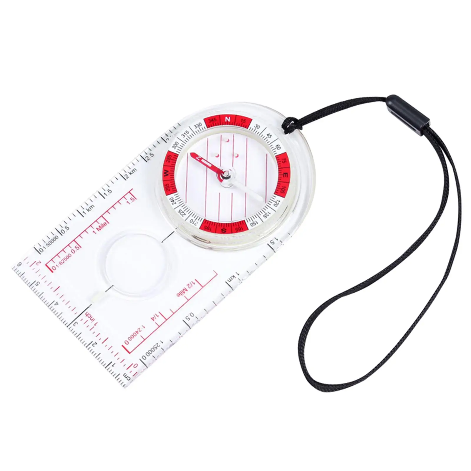 Orienteering Compass with Scale Lanyard Movement Strong Outdoor Luminous Compass for Camping Backpacking Reading