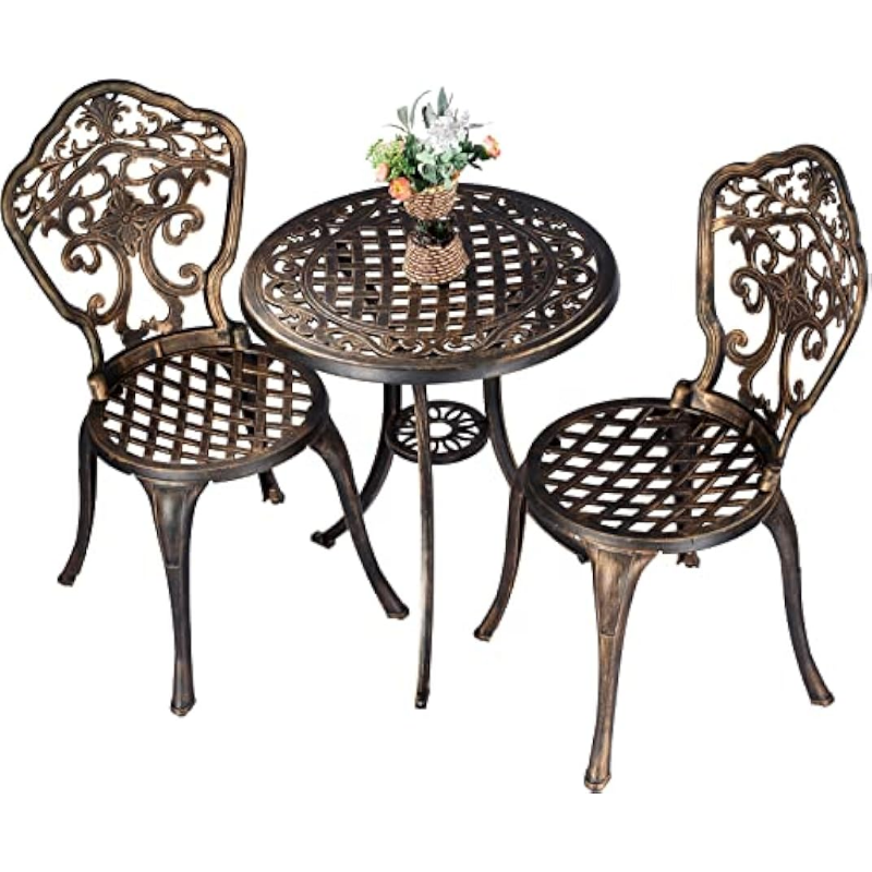 Title 4, ZOTORUN Bistro Set 3 Piece Rustproof Cast Alumi...