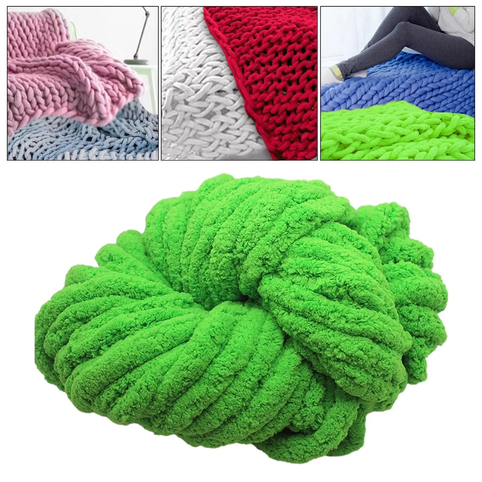 Chunky Chenille Yarn Super Bulky Yarn Plush Yarn Thick Yarn Acrylic for DIY Crafts Crocheting Hand Knitting Hat Blanket