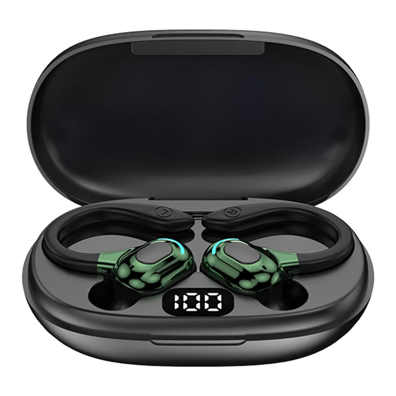 Headphones V5.0 IPX5 Waterproof Stereo Sweatproof Ear Hooks Gaming Earphones Earpiece for Music All Smart Phones Laptop Sport