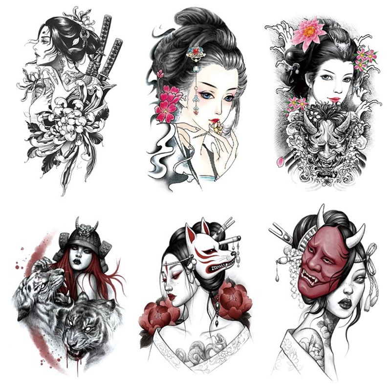 Best of Geisha Fake Tattoo Stickers For Woman Half Arm Tatouage Ephemere Femme Tatuaze Tymczasowe Sexy Tattoo Adesivo Waterproof Tatoo Reviews & Tips