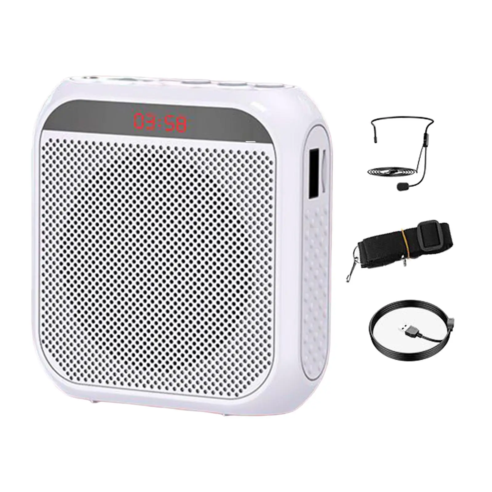 Voice Amplifier Support TF Card U Disk Vocal Boost Rechargeable Mini Speaker for Teacher Coaches Elderly Training Tour Guides