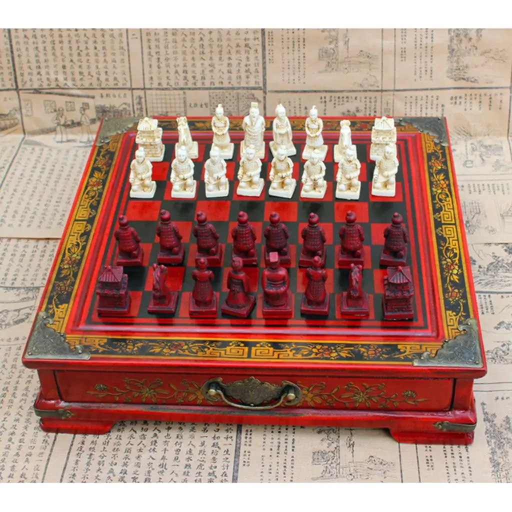 1 Set Chinese Chess Approx. 26 x 25.5 x 6.5cm/ 10.23 x 10.03 x 2.55inch Red
