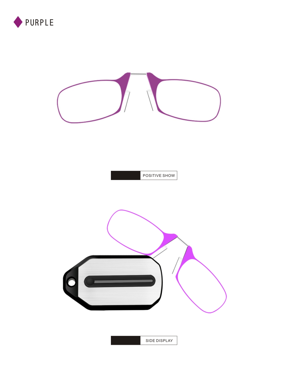 Clip Nose Reading Glasses for Men Eyeglasses Without Temples Eyeglasses for Women Fashion Magnifying Glasses Clear Frame Black