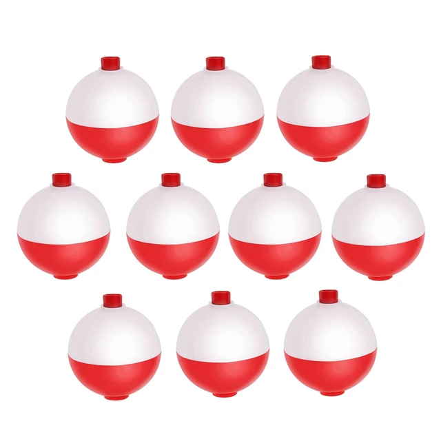 10pcs/lot size 50mm / 1.96inch Fishing Bobber Floats Set Hard ABS Snap on  Red White