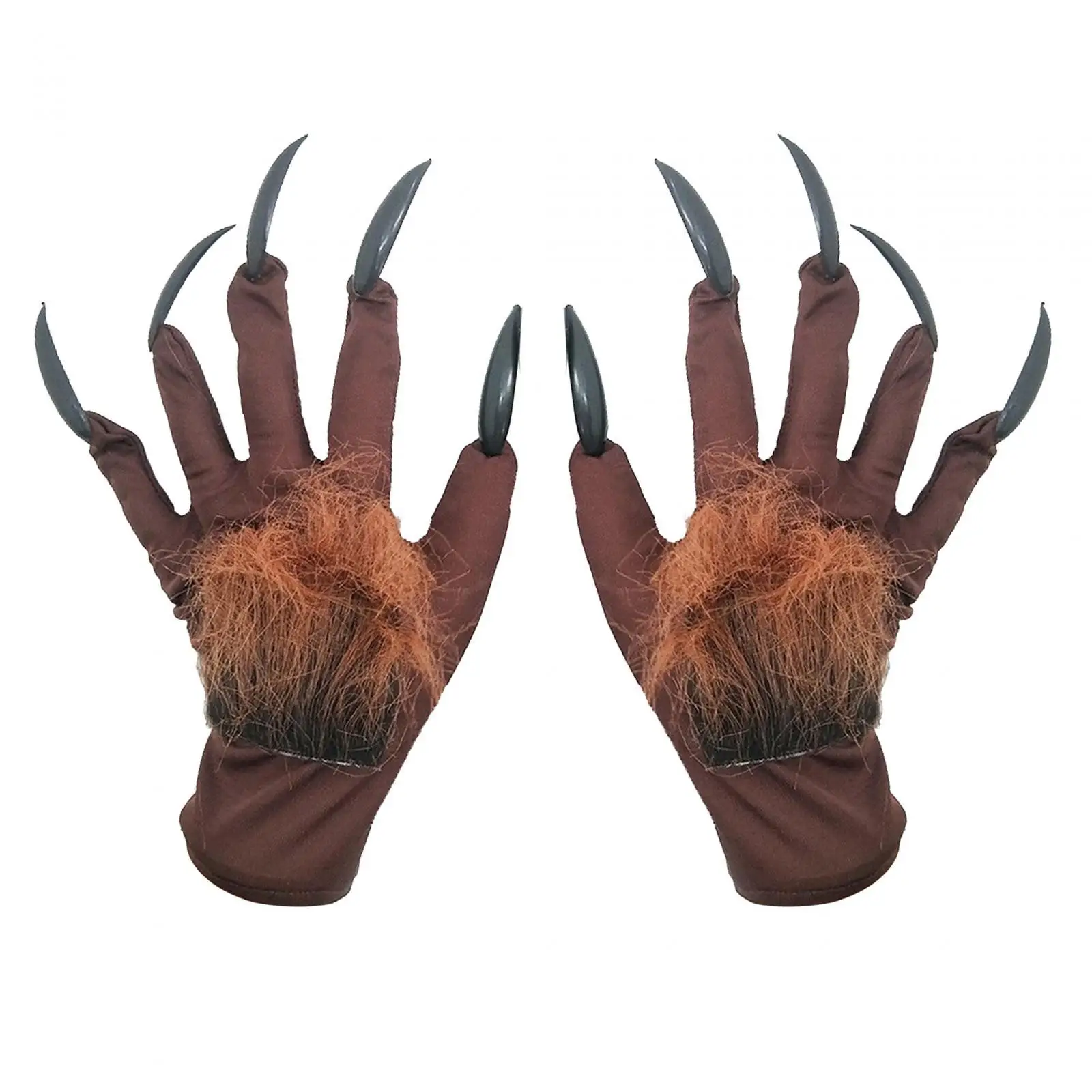 Halloween Wolf Gloves Fingernails Werewolf Gloves Wolf Costume Gloves for Party Carnival Nightclub Role Play Performance
