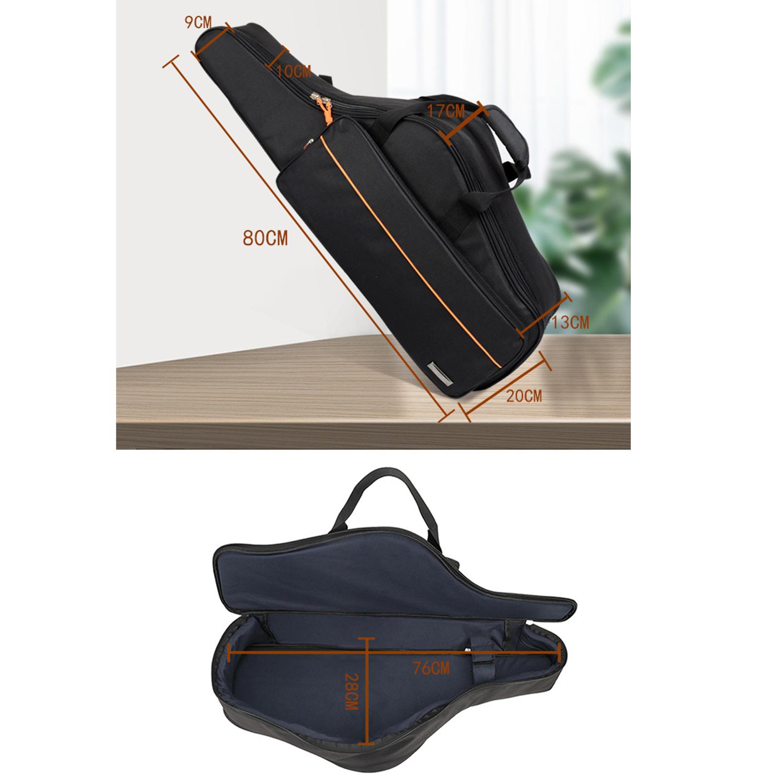 Saxophone Storage Bag Carrying Case Waterproof Accessories Portable Thicken with Exterior Pocket for B Flat Tenor Sax Outdoor