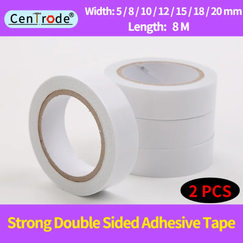 8mm*12m Double Sided Super Strong Adhesive Tape Sticker Stationery Roll White ZY 