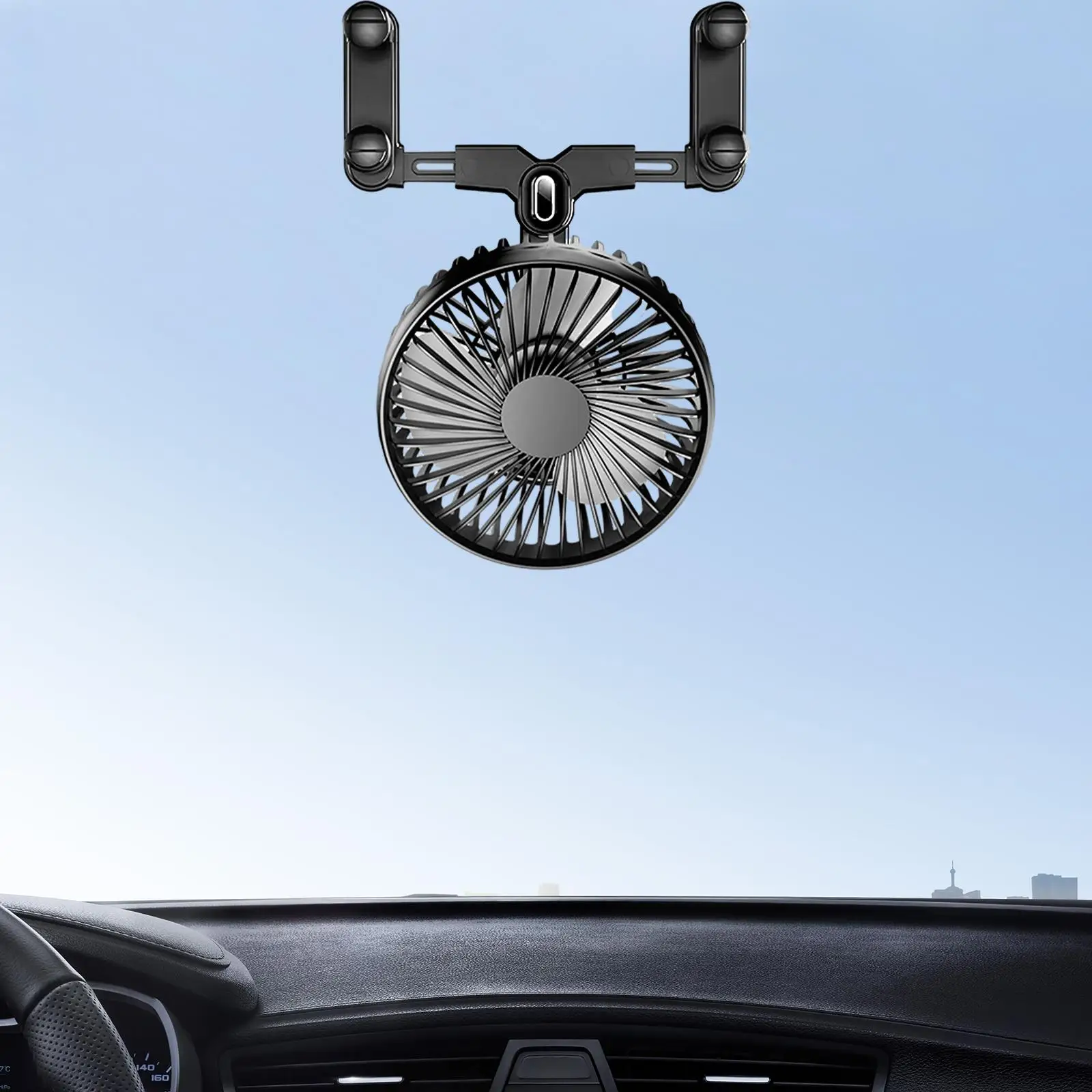 Car Fan Adjustable Summer SUV Easy to Install Fitments USB Fan Durable Vehicle RV Truck Low Noise 3 Speeds Air Circulation Fan