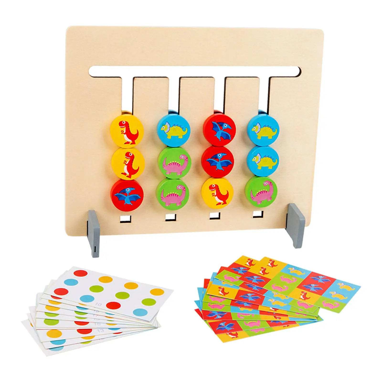 Slide Puzzle Toy Game Developing Educational Shape Color Sorting Matching Game Wooden Board Game for Toddlers Preschool Kids