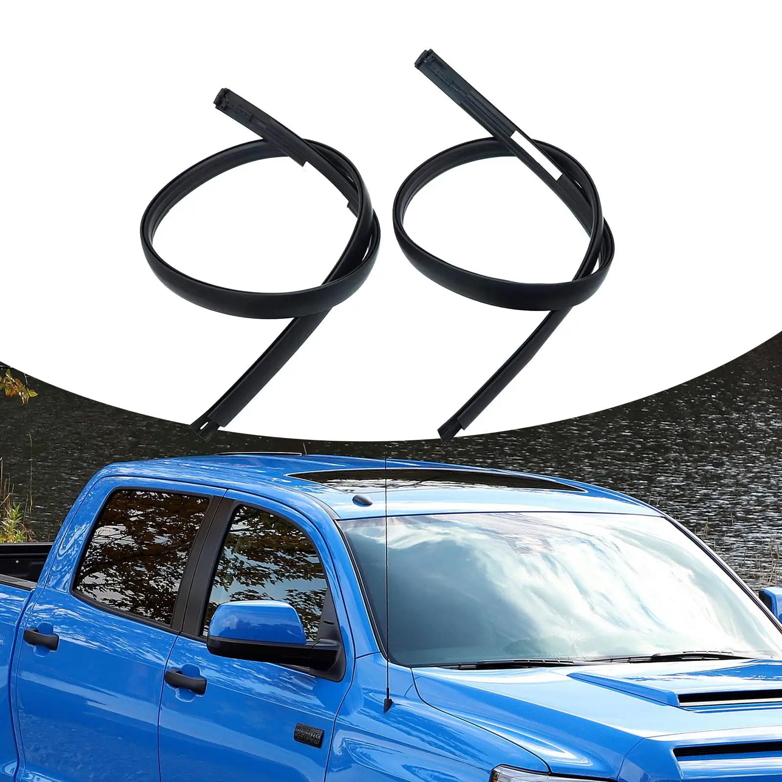 2Pcs Roof Molding Weather Stripping 755510C050 755520C050 Left and Right for Tundra Double Cab 07-20 Automotive Accessories