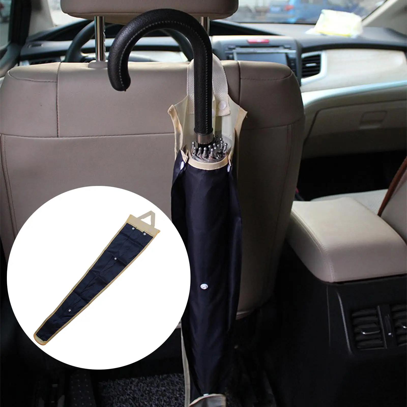 Umbrella Storage Bag Folding Multipurpose Protector Adjustable Organizer Polyester Cloth Cover for Car Seat Back Truck Wet