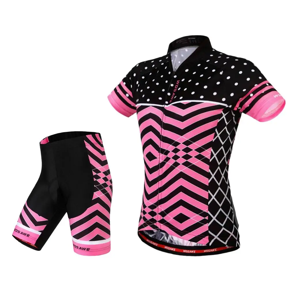 Women`s Short Sleeve Cycling Jerseys Jacket Cycling Shirt Shorts Kits Quick Dry Breathable Mountain Clothing Bike Top