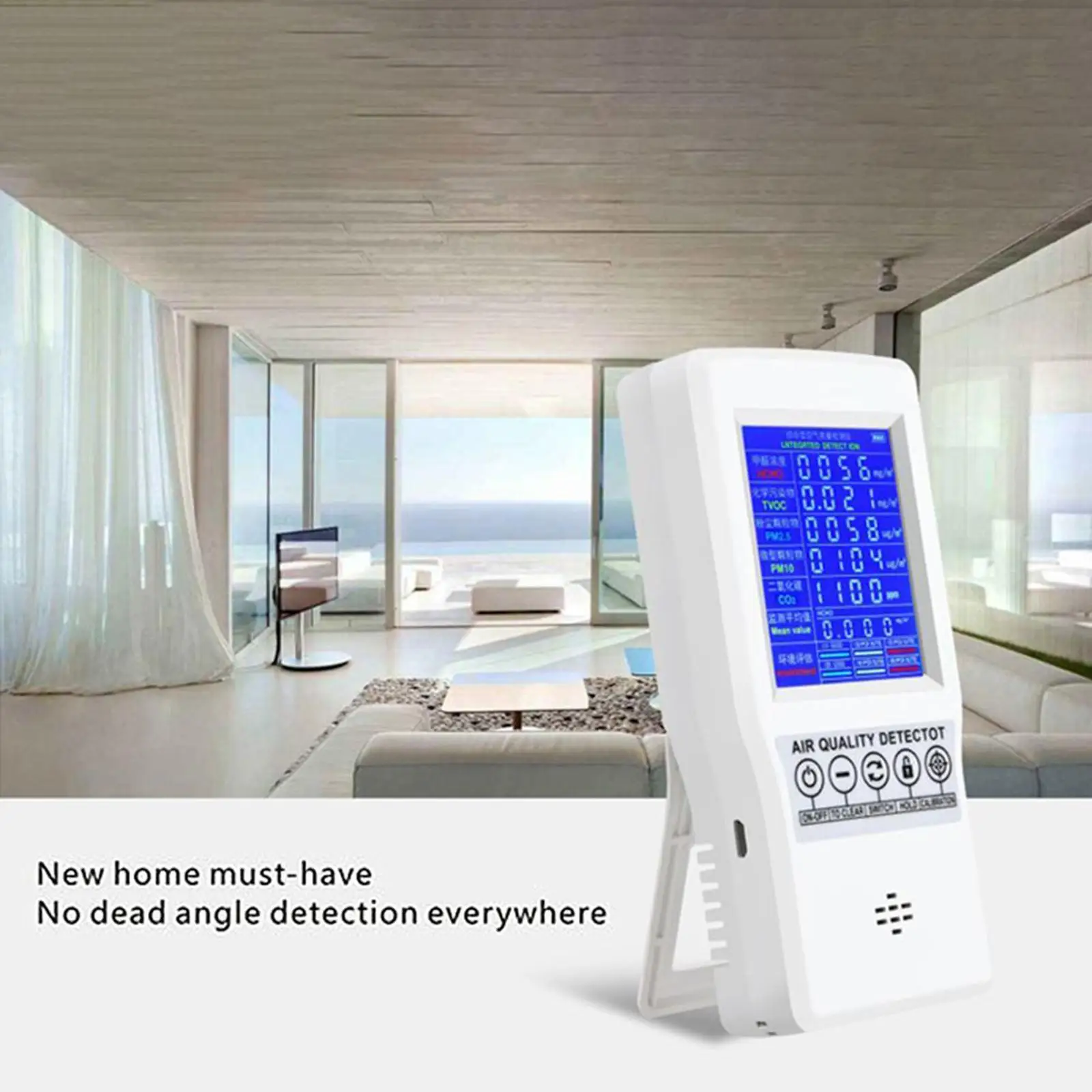 Air Quality Pollution Monitor, Temp & Humidity Meter