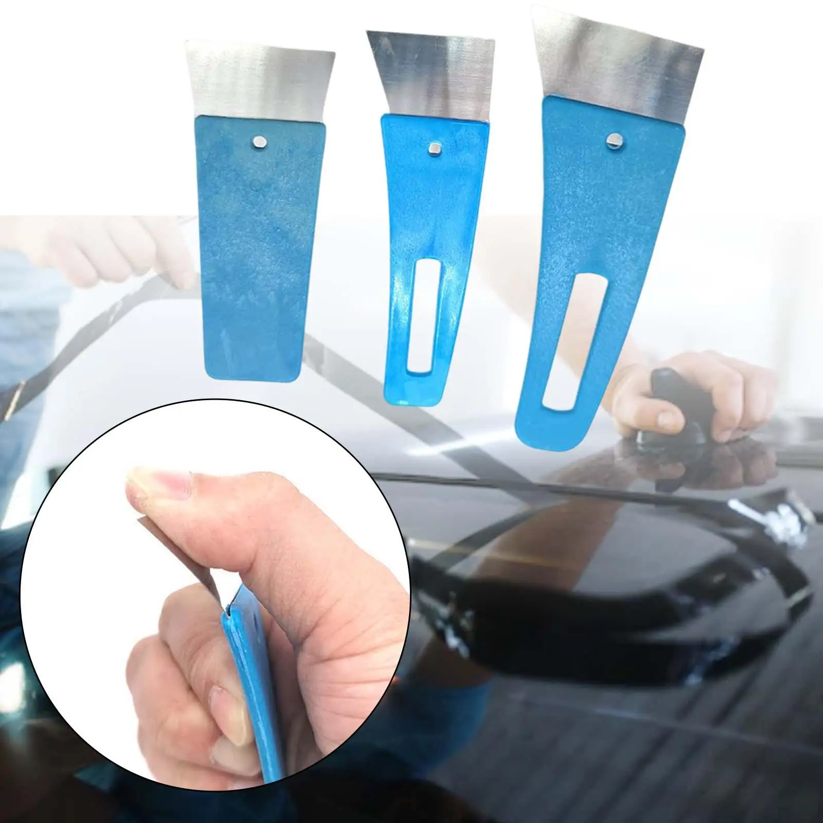 3 Pieces Car Window Film Scraper Squeegee Set Pushing Out Bubble Lines Improving Efficiency Cleaning Durable Comfortable Grip