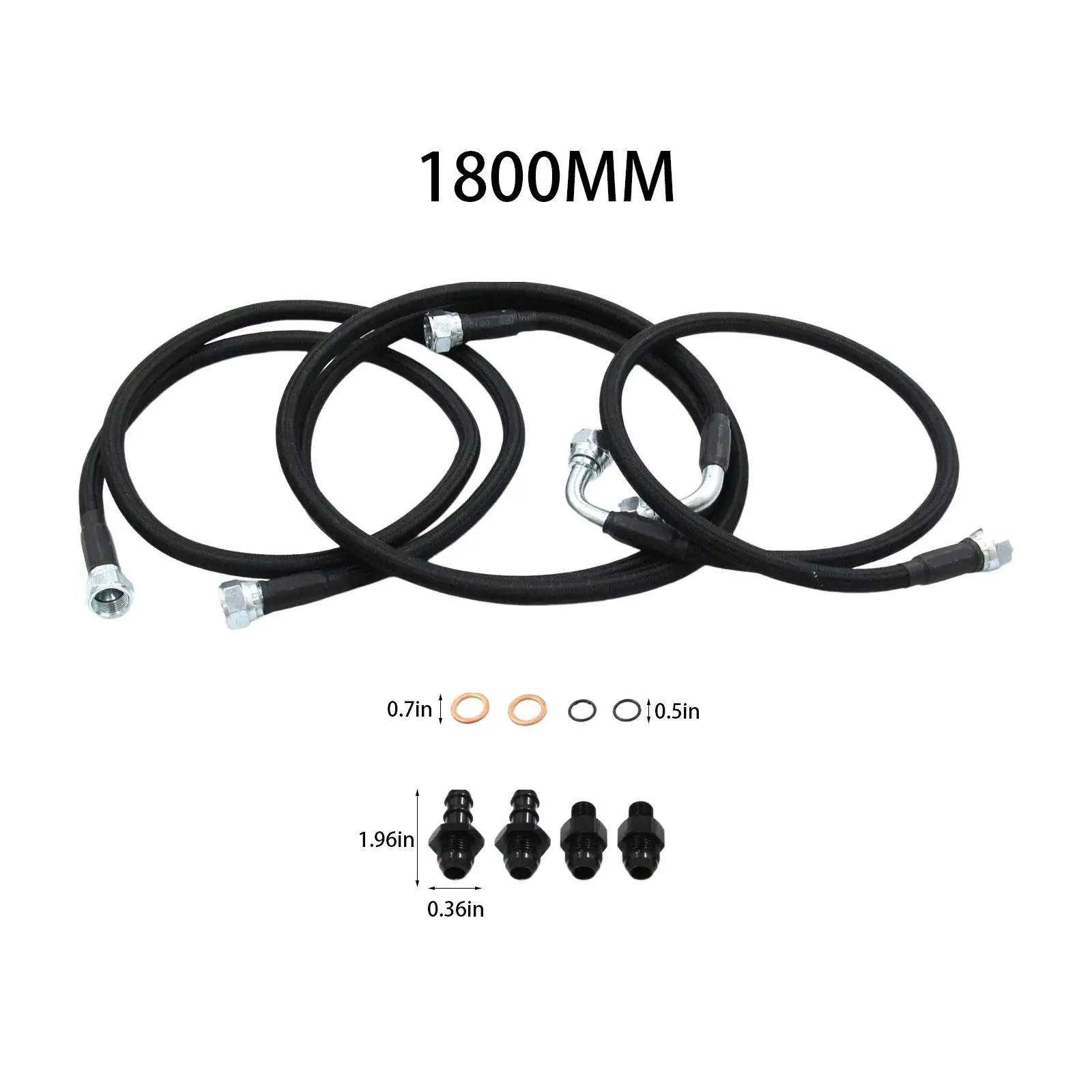 Transmission Cooler Hose Line Kit Easy to Install with Adapters Prevent Leaks Replaces Auto Parts for 48RE Transmissions