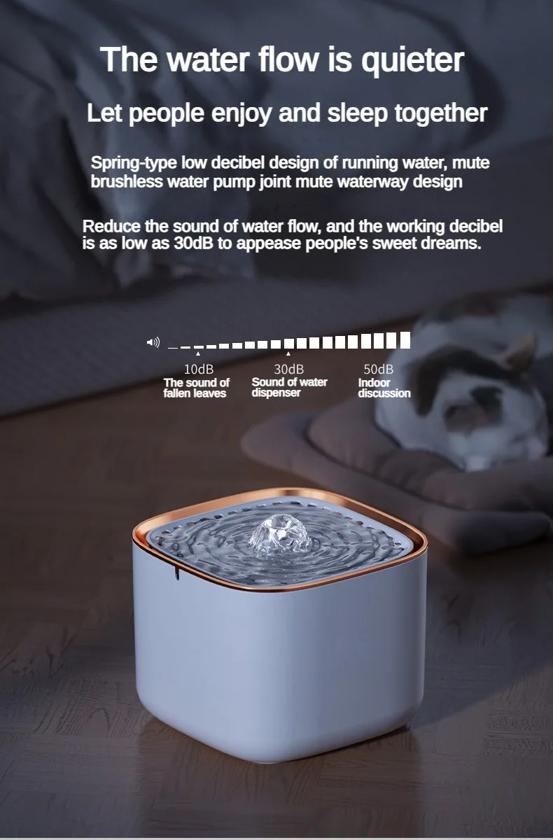 Title 5, 2.5L Cat Water Fountain Auto Filter USB Electri...