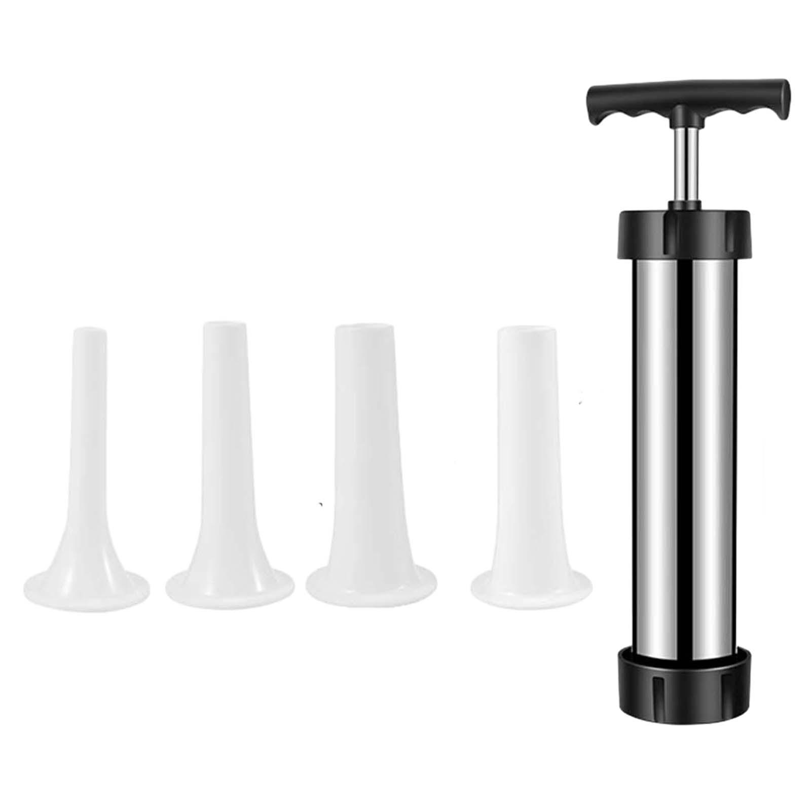 Sausage Stuffer Machine for Home with 4 Filling Nozzles Attachment 4 Sausage Nozzle Attachments Portable Sausage Filling Tools