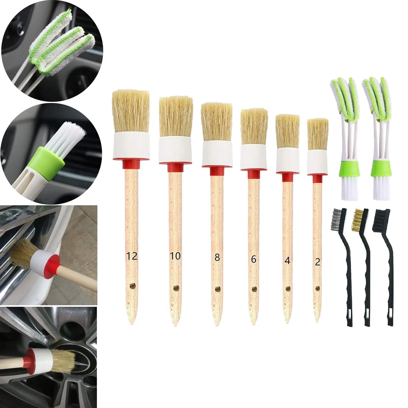 Vehicle Car Auto Interior Detailing Brush Wheel Cleaning Brushes Tool