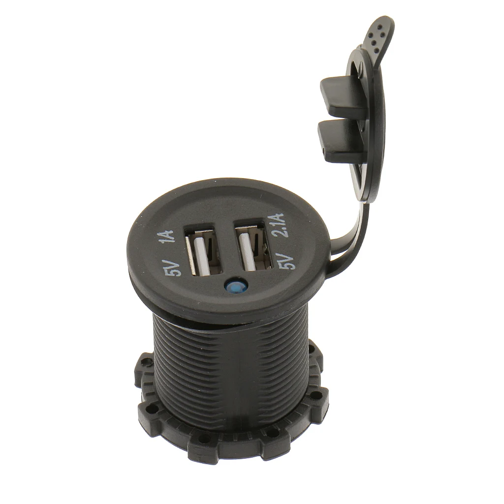 12V-24V Waterproof Dual USB Charger Socket Outlet Motorcycle & LED