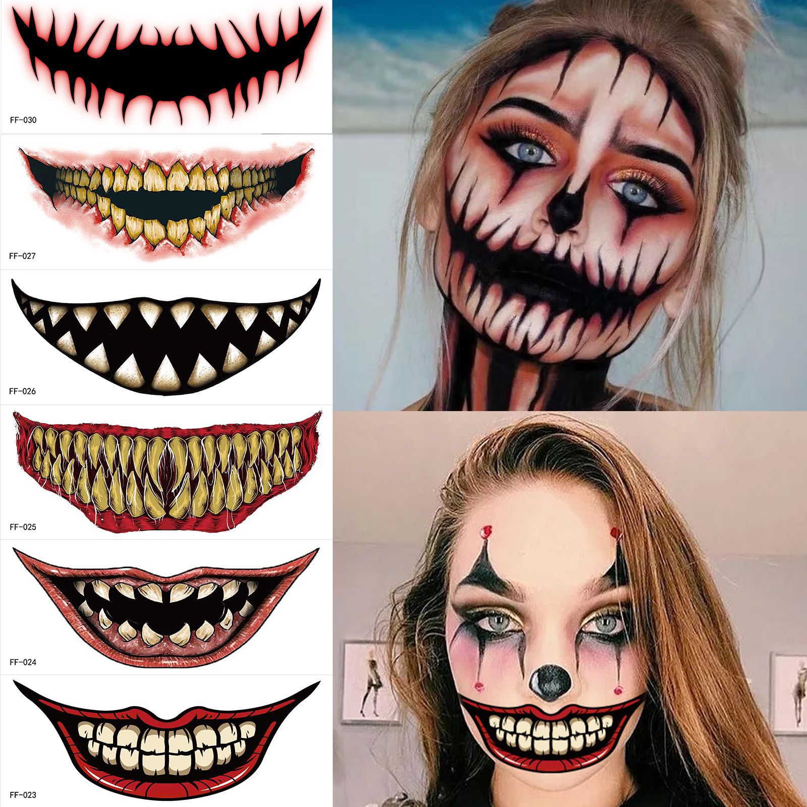 Best of Holiday Tattoo Stickers Halloween Scary Mouth Tattoo Makeup Party Waterproof Face Tattoo Stickers Reviews & Tips