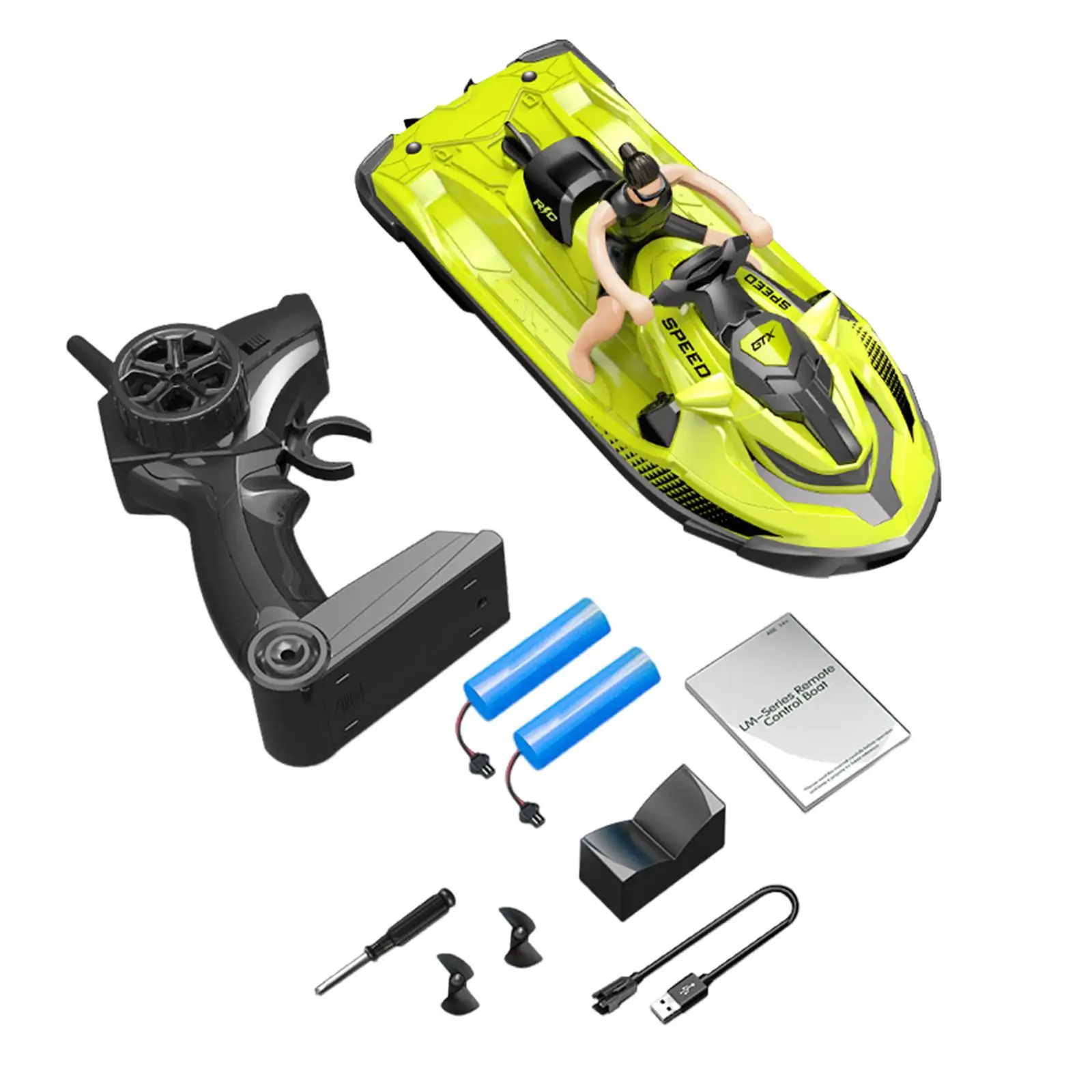 RC Motorboat 2.4G High Speed Switching Forward Backward Waterproof Water Speed Boat for Game Park Gift Party Favor Lake