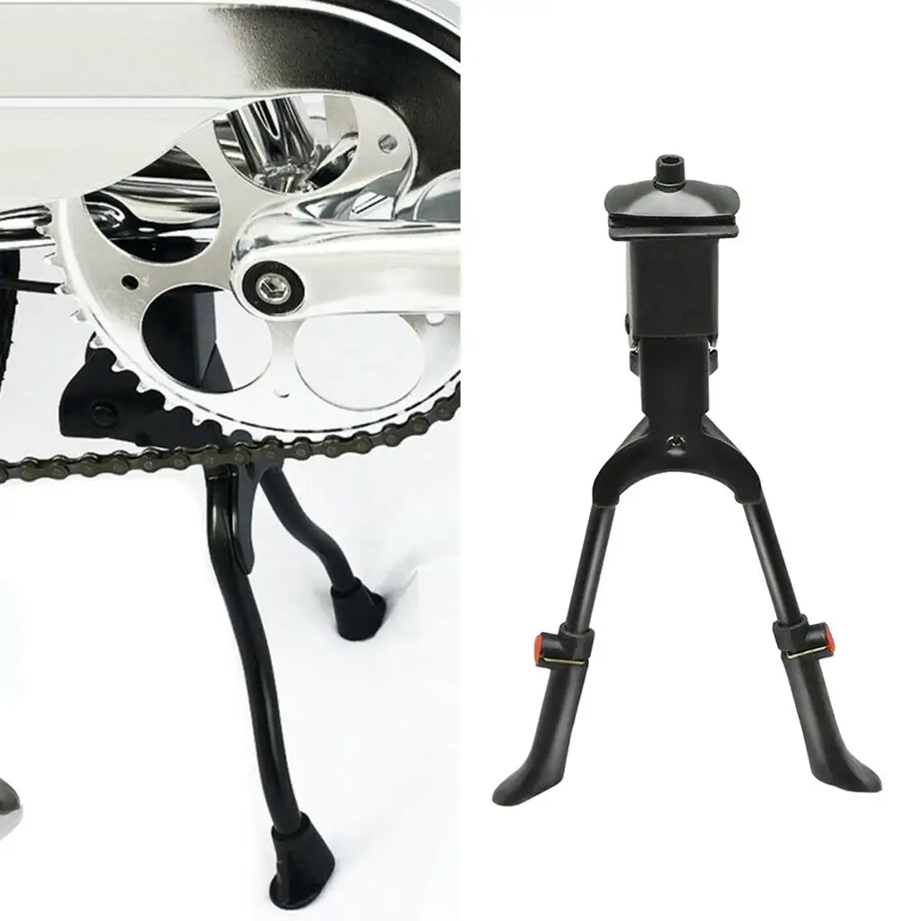 Center Mount Bike Kickstand Bicycle Stand Double Leg Foot Support Metal Parking