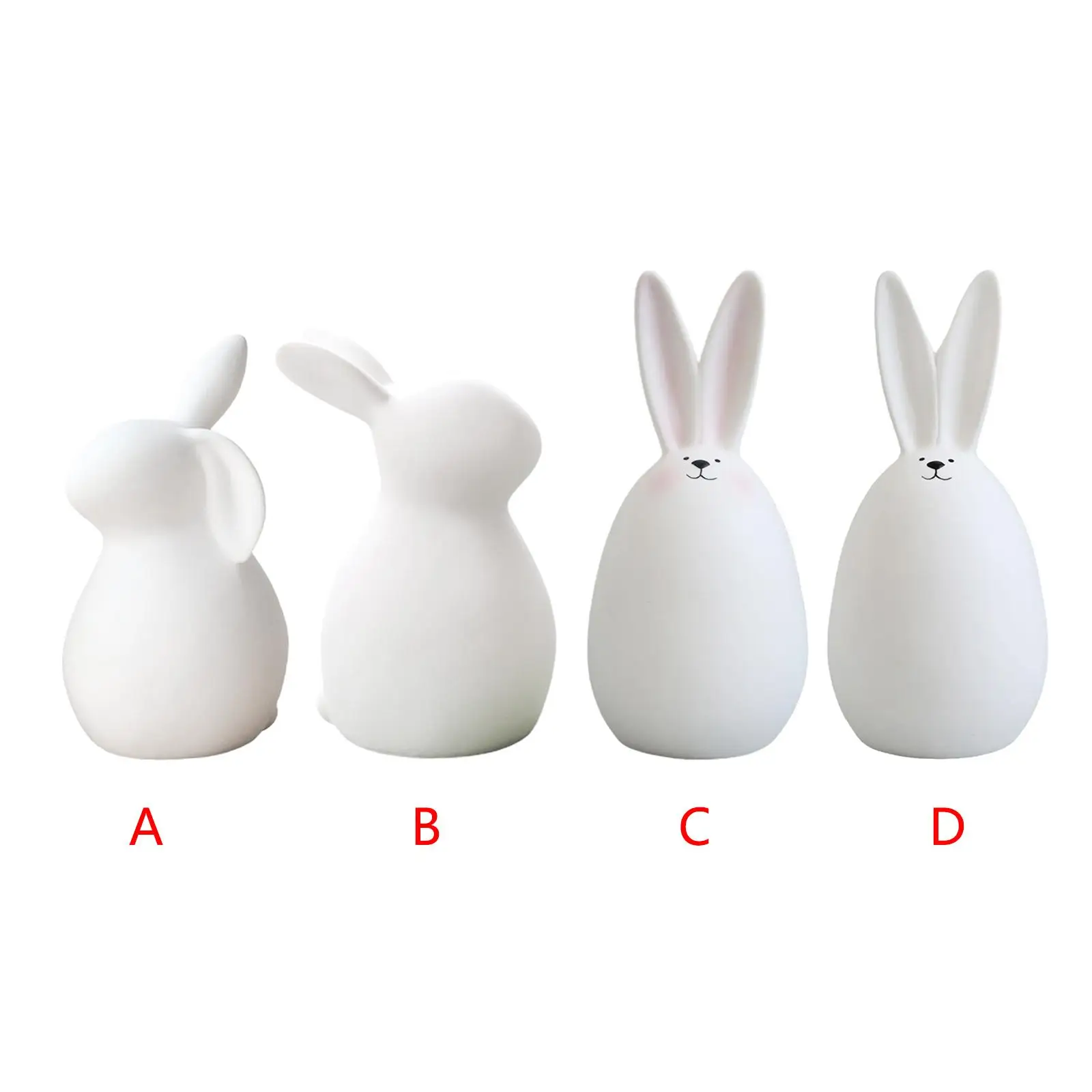 Adorable Rabbit Statue Easter Bunny Figurines for Arrangement Office Cabinet