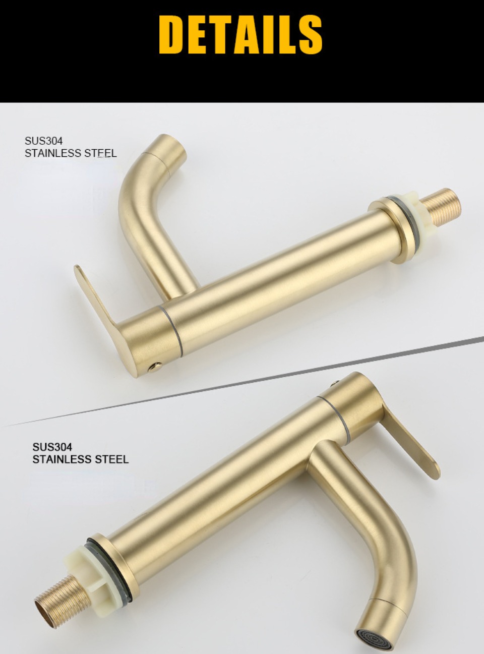 Title 7, Bathroom Brushed Gold Basin Faucet Tap Wash Bas...