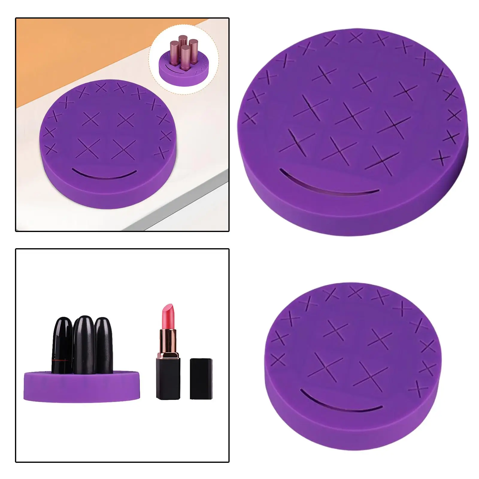 Makeup Organizer Silicone Lipstick Rack Easy to Use Counter Organizer for Bathroom Bedroom