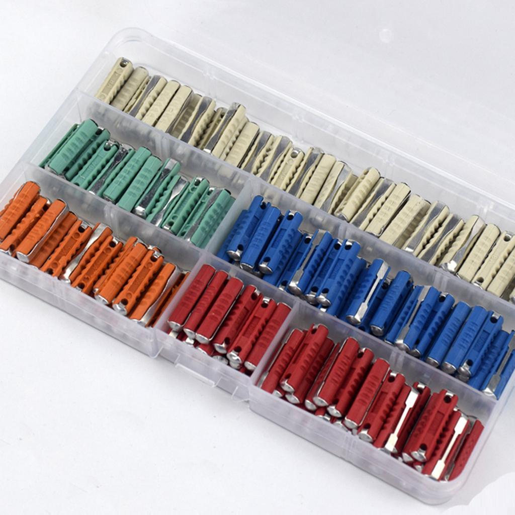 200pcs Car fuse Box Standard Medium Fuse Blade Fuse Box Auto Fuse Car 5-25A Torpedo Ceramic Classic Car