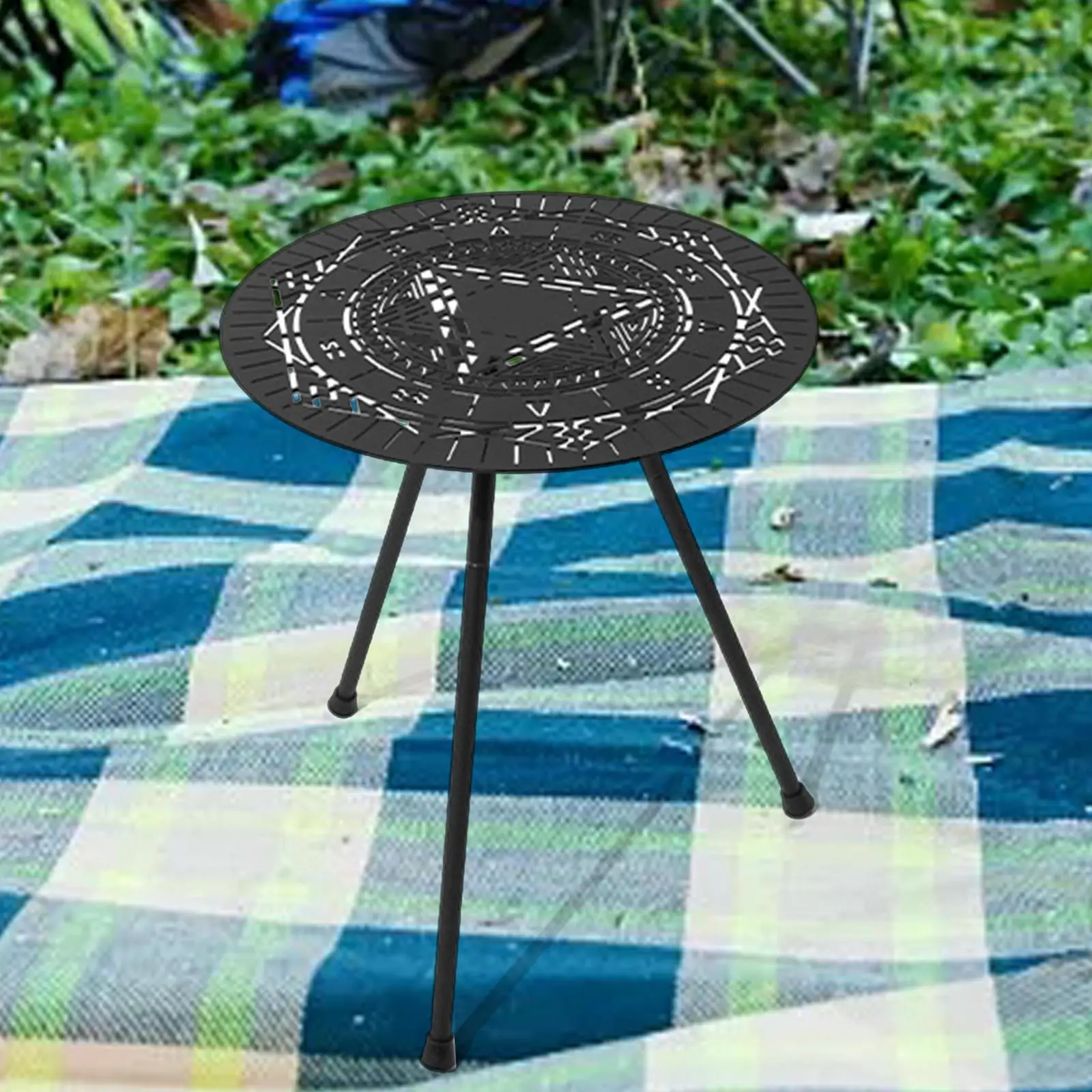 Portable Camping Coffee Table Foldable Adjustable Camping Furniture for Picnic Patio BBQ Fishing