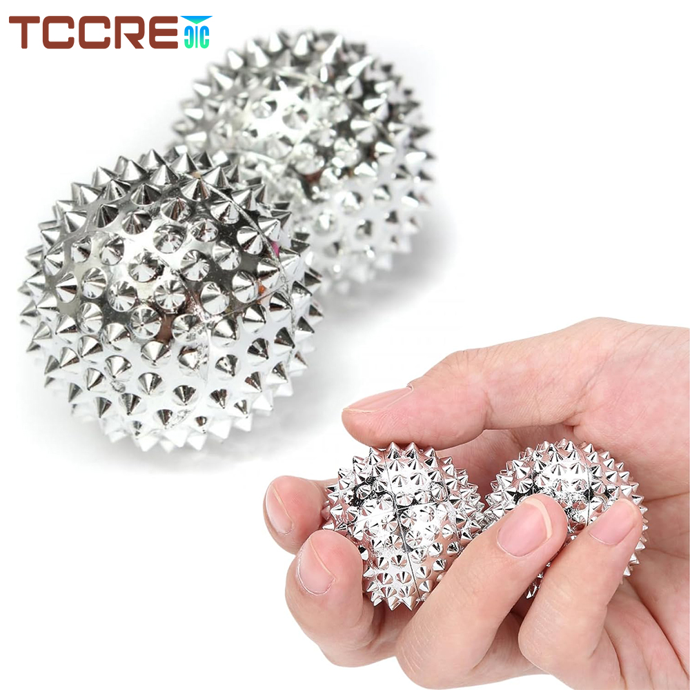 Best of 2Pcs Spiky Massage Ball Magnetic Massage Silver Acupuncture Ball Hand Exercise Squeeze Balls For Pain Pressure, Stress Relief Reviews & Tips