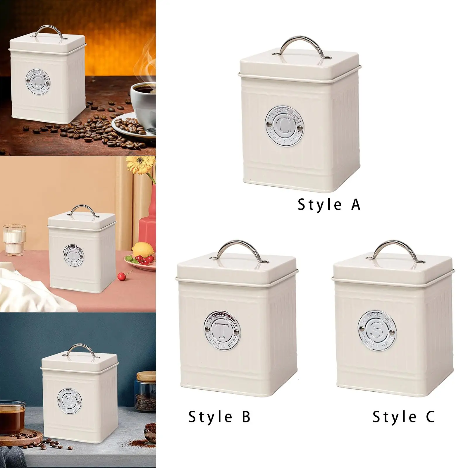 Tea Tin Canister Multifunctional Home Decor Sturdy for Cafe Counter