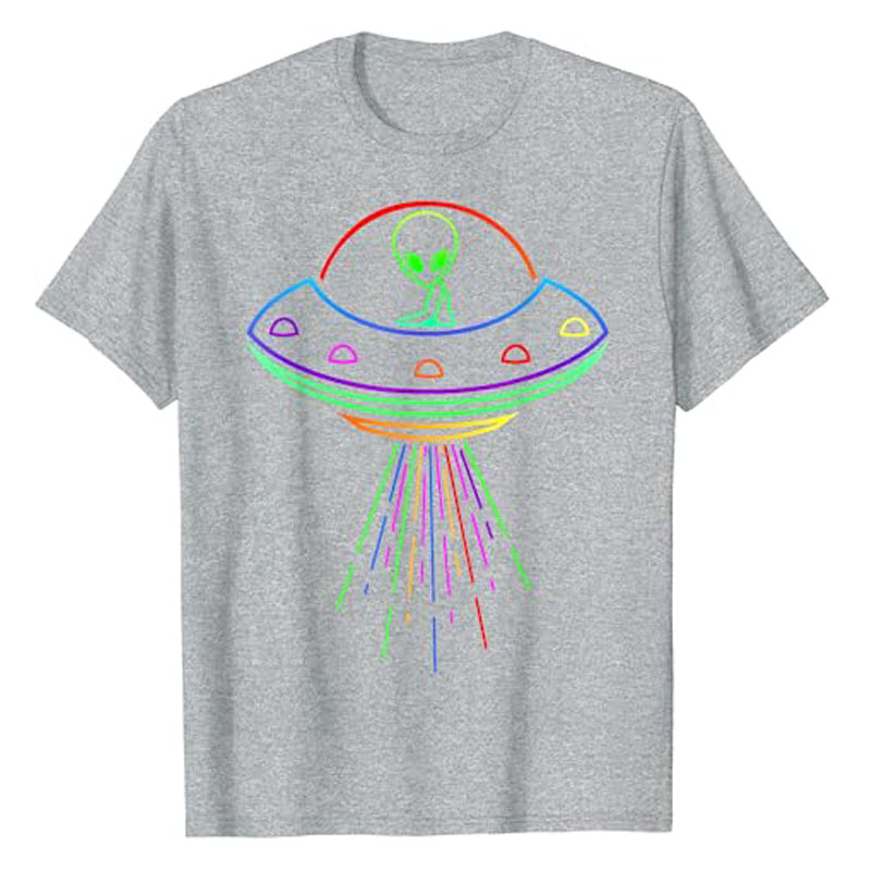 Space UFO Neon Light Rave Alien Lovers T-Shirt, lustige Science-Fiction-Grafik-T-Shirts, kurzärmelige Blusen, Aliens_voghion.com