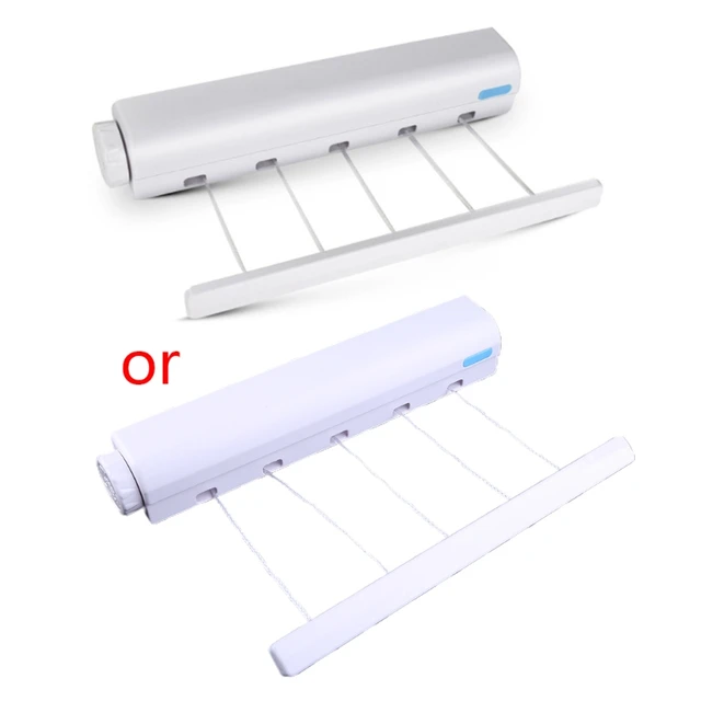 Retractable Laundry Hanger Wall Mounted Clothes Line Clothes Drying Rack Clothesline  Laundry Rope