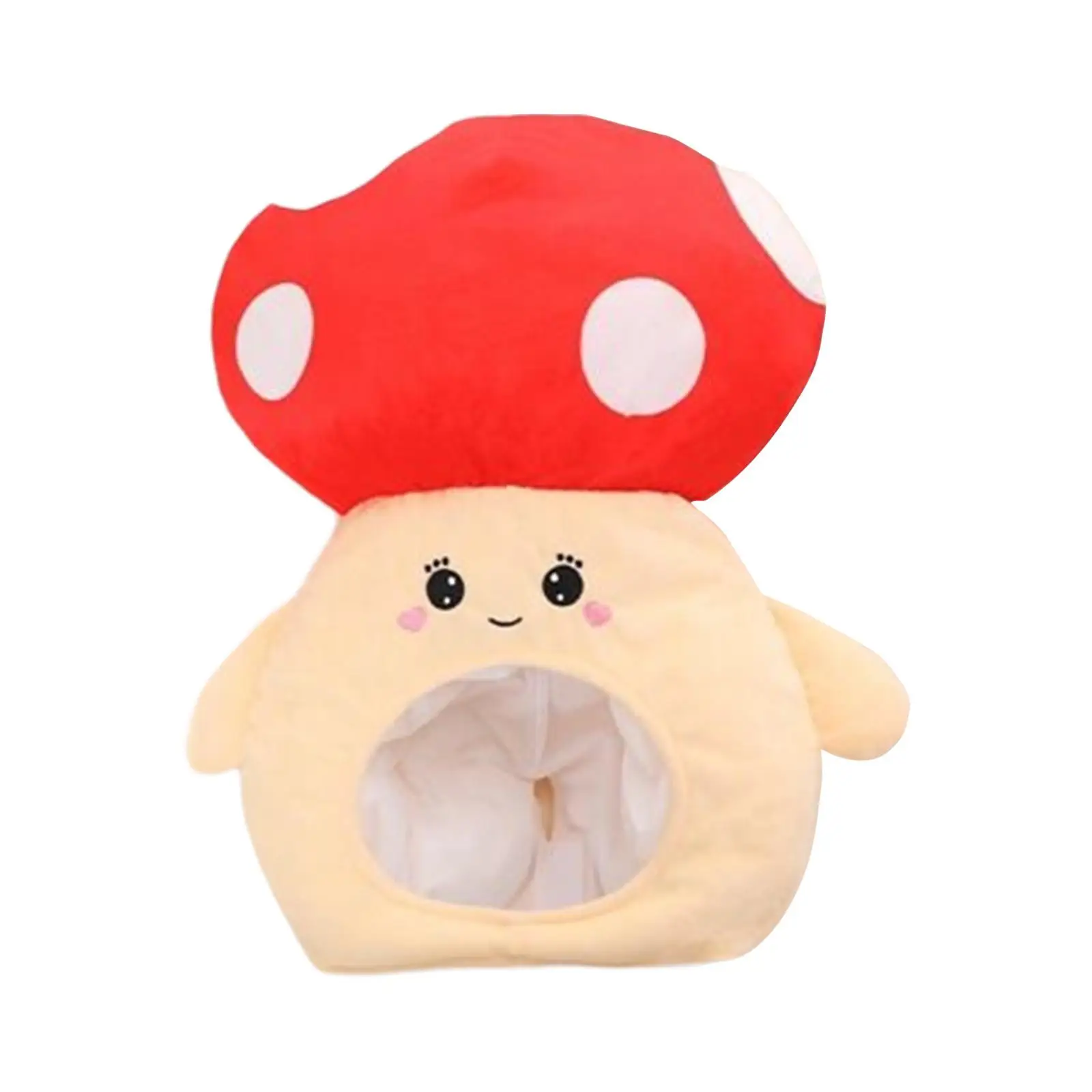 Soft Plush Mushroom Hat Selfie Costume Hats for Festival New Year Photo Props Dress up Hat