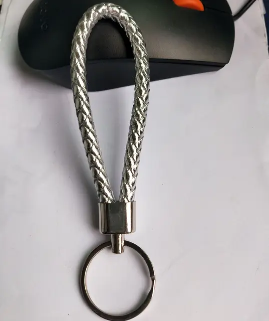 Simple Woven Leather Rope Keychain Key Accessories Metal Key