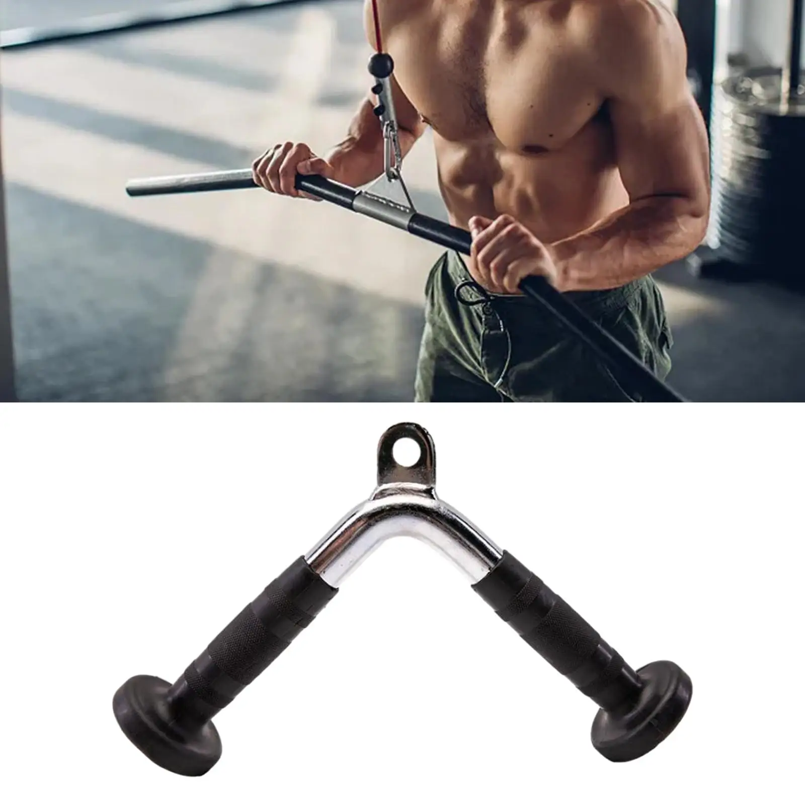 Tricep Press Push Down Bar Tricep Press V Shaped Bar for Strength Training Shoulder Biceps Exercise Fitness Weightlifting Rowing
