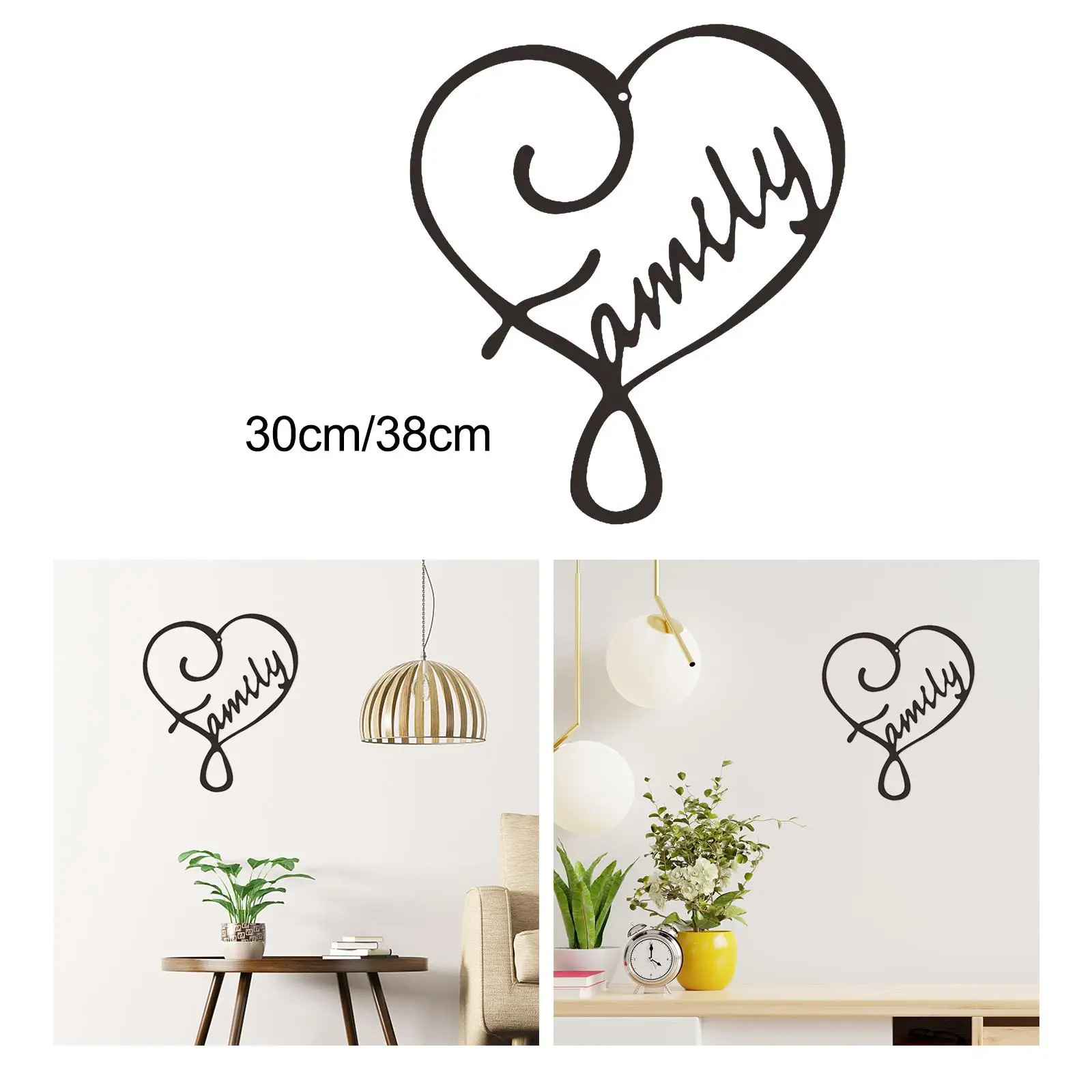 Heart Wall Decor Letters Sign Family Sign Plaque for Outdoor Holiday Home Farmhouse Decoration