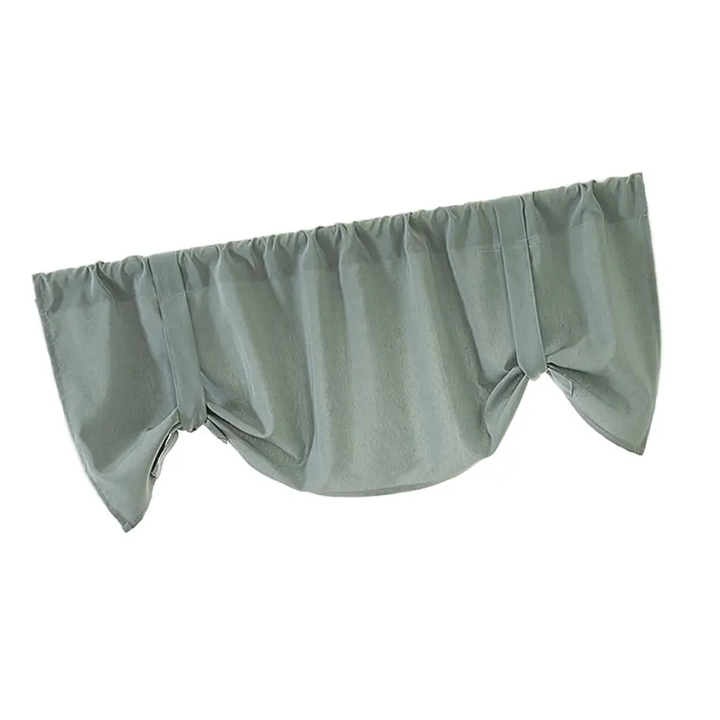 1 Panel Solid Height Adjustable Curtain Valance Tier for Small Window