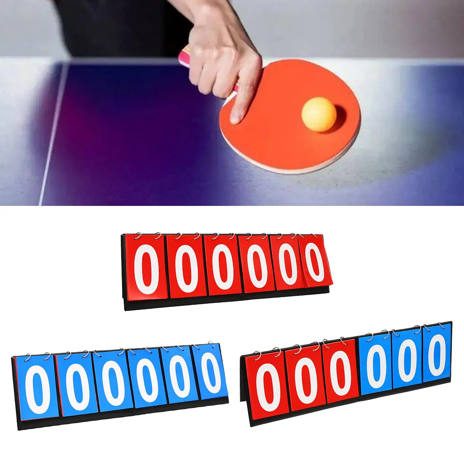 6 Digit Table Scoreboard Scoring Sports Scorekeeper Portable Flip Tennis Ball