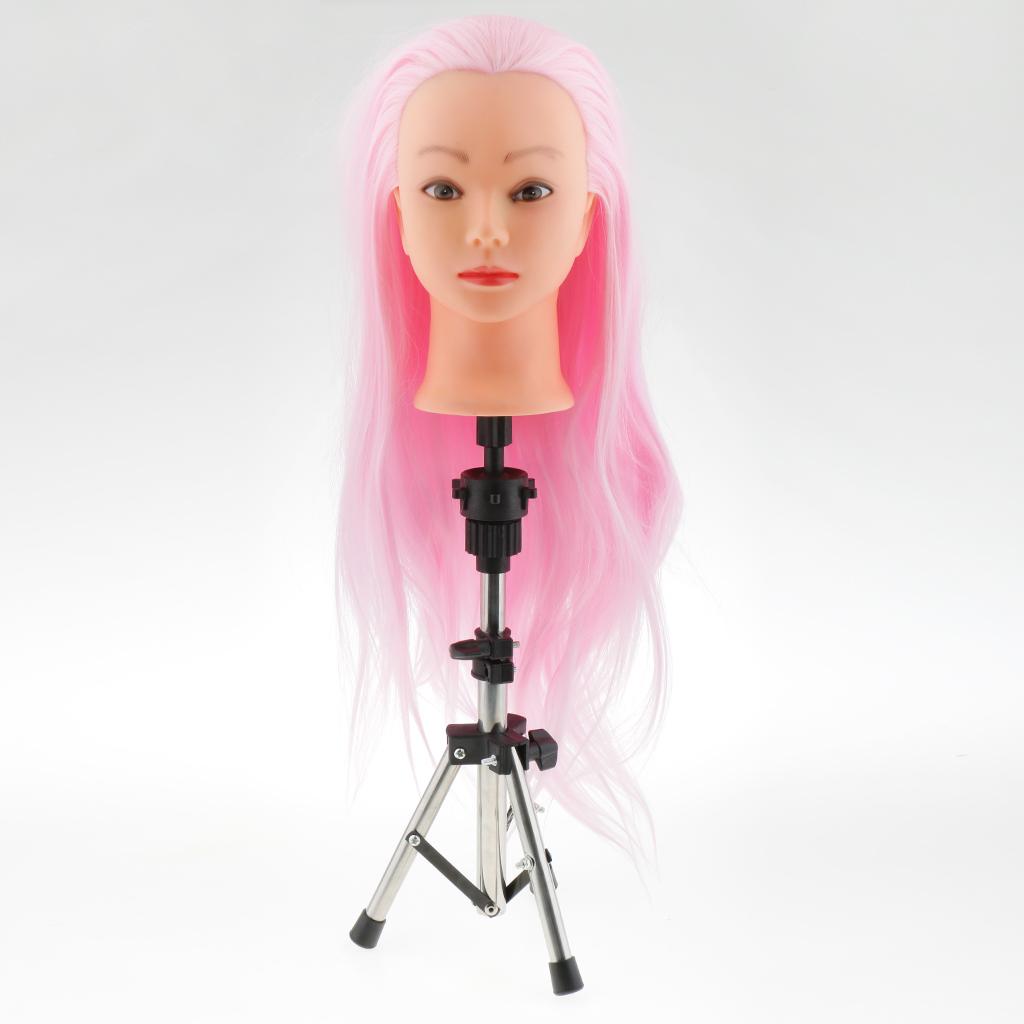  Head Tripod Stand Holder for Hairdressing Cosmetology Training Doll Head - Stable  with  ? Choose Colors