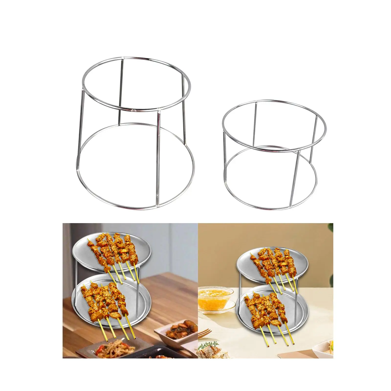 Food Serving Riser Tray Riser Lightweight Stand Multipurpose 2 Tier Seafood Tray Rack for Snack Pizza Dessert Cupcake Cafe