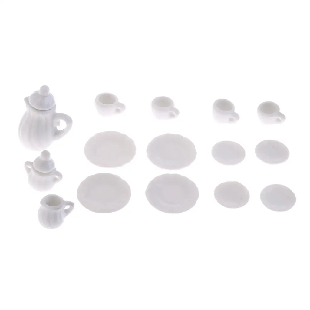 1/12 Scale Miniature 15 Pieces Chinese Set Tableware Dollhouse Furniture