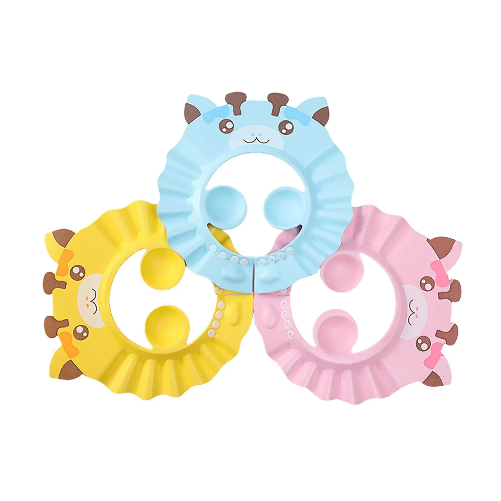 3x Adjustable Baby Bathing Caps for Babies Waterproof Shampoo for