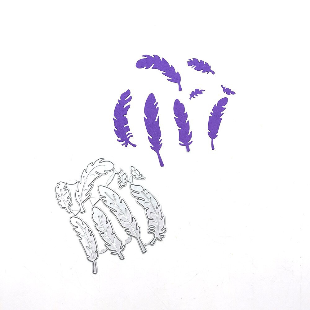 Description Picture 3 of itemScrapbooking DIY Metal Cutting Dies Feather  Carbon Steel Embossing Pattern Plate Cutting Die